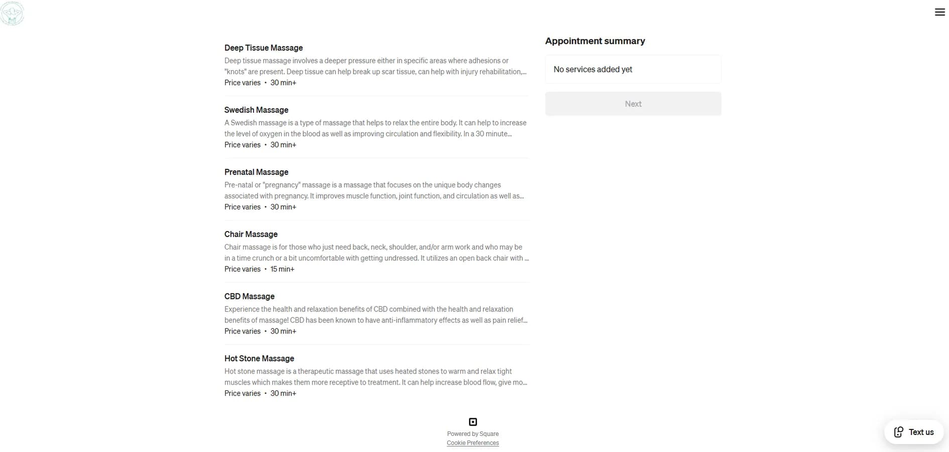 Original website before the redesign — Body Harmony Massage (2/4)