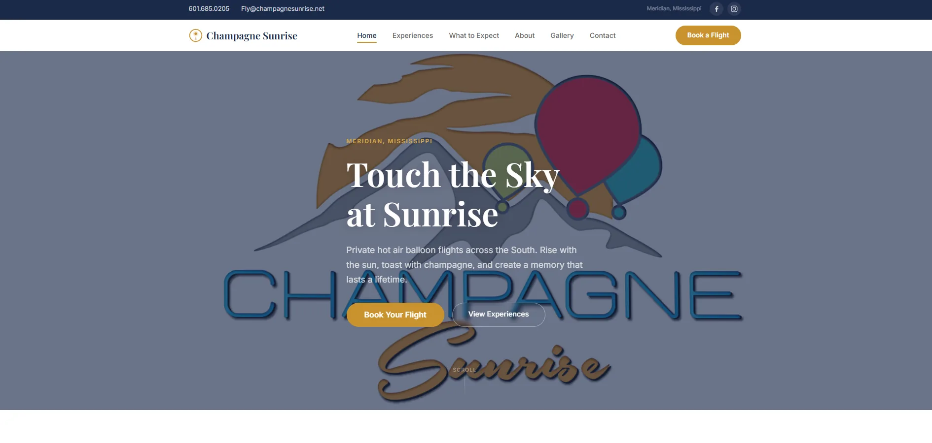 Redesigned website after — Champagne Sunrise (1/5)