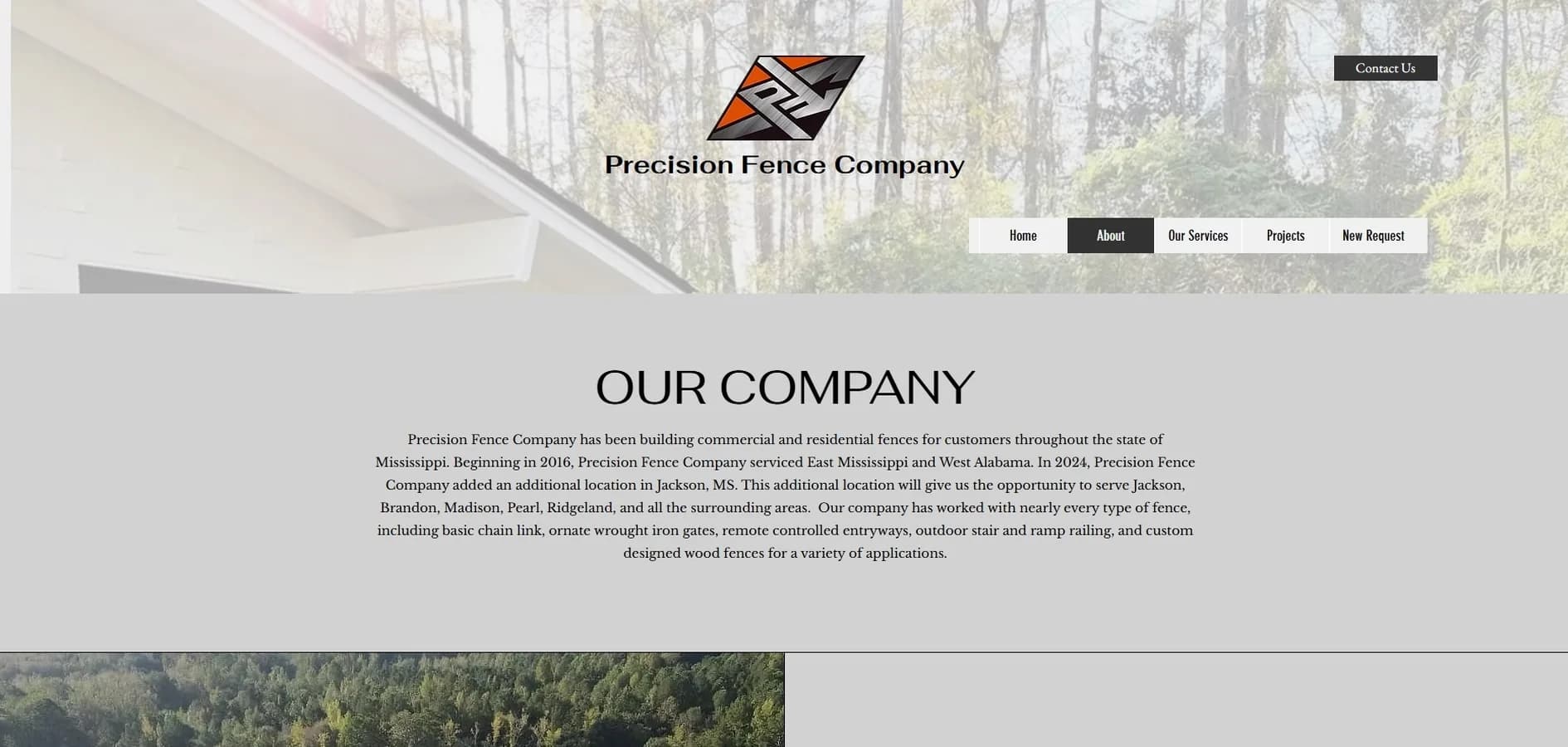 Original website before the redesign — Precision Fence Company (2/5)
