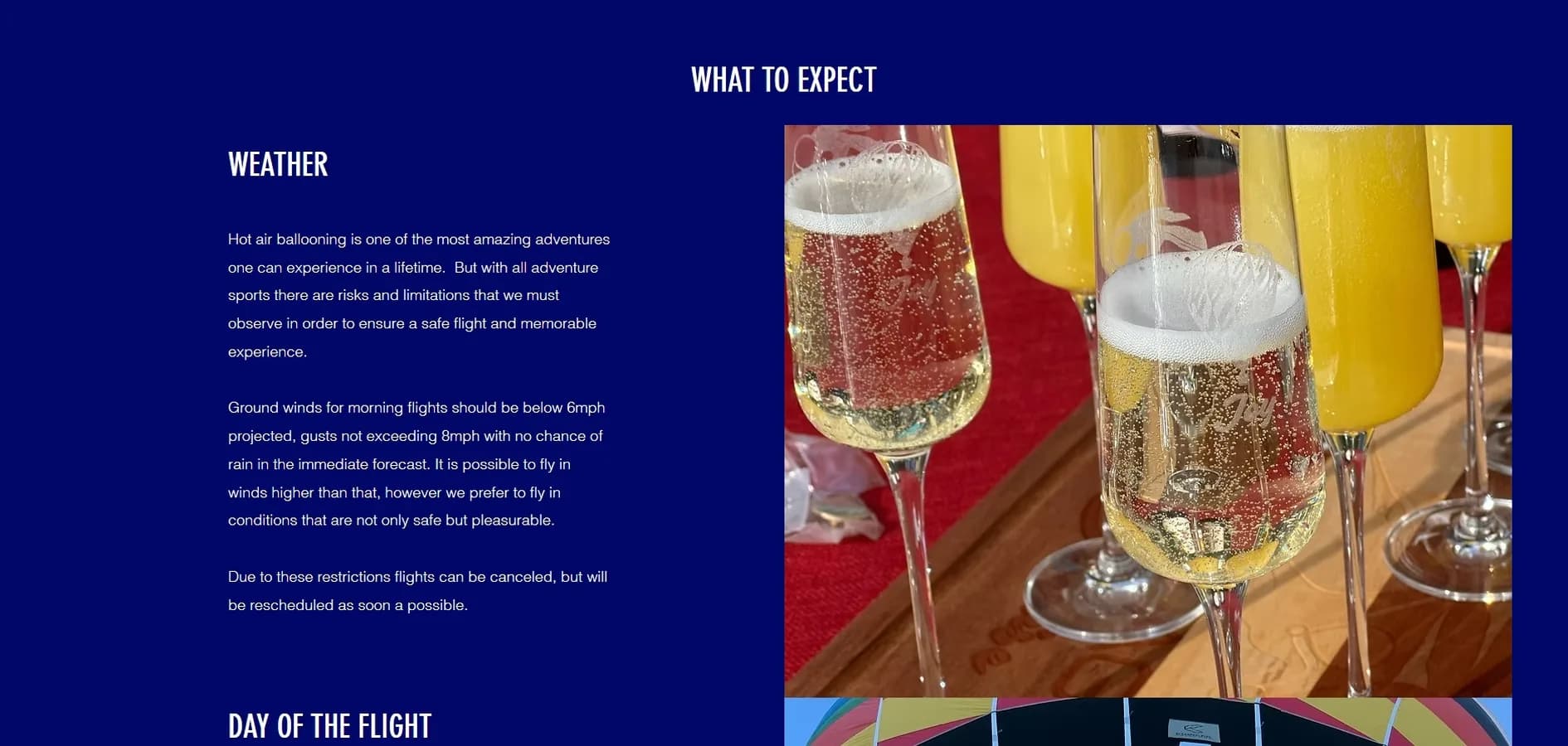 Original website before the redesign — Champagne Sunrise (4/5)