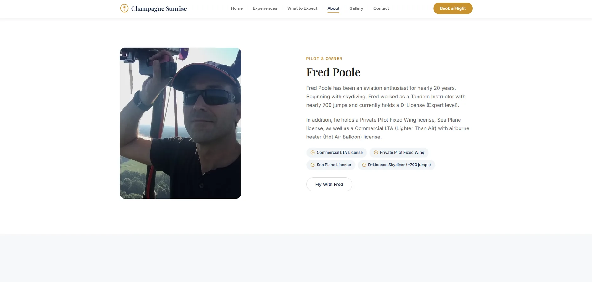 Redesigned website after — Champagne Sunrise (5/5)