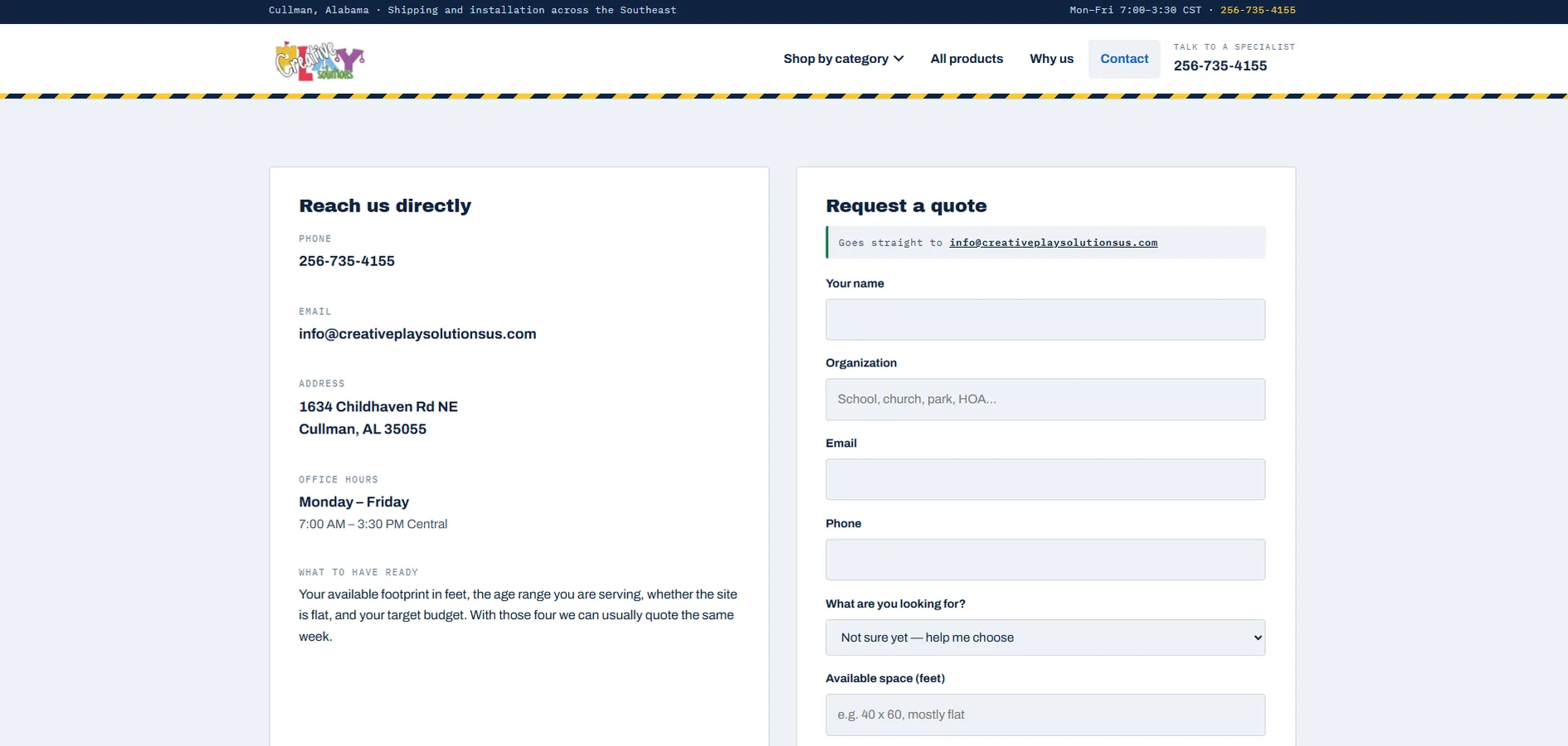 Redesigned website after — Creative Play Solutions (3/5)